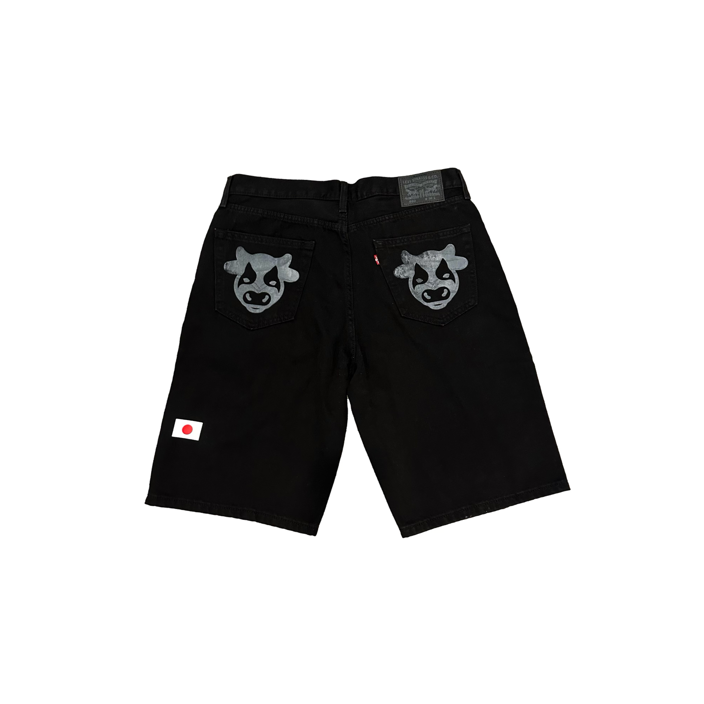 Charcoal Logo Denim Shorts