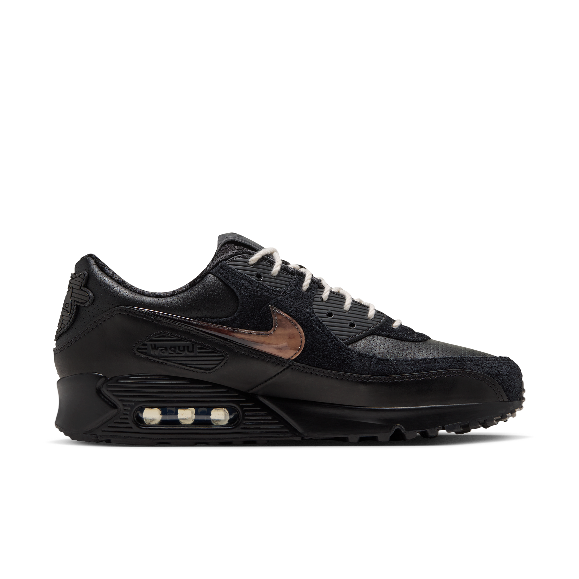 Black sneaker on a white background