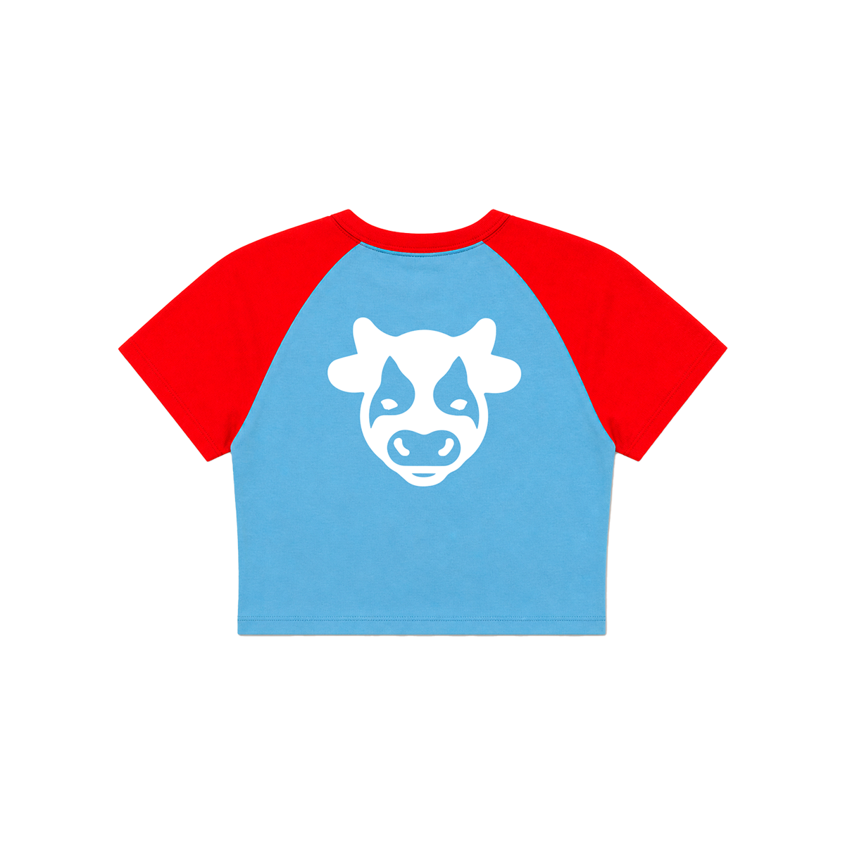 Blue Raglan Crop Top