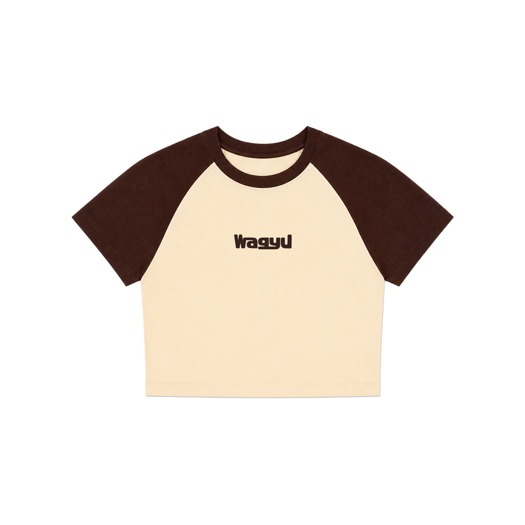 Brown Raglan Crop Top
