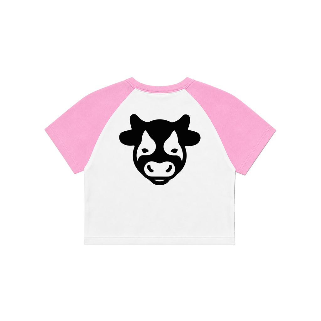 Pink Raglan Crop Top
