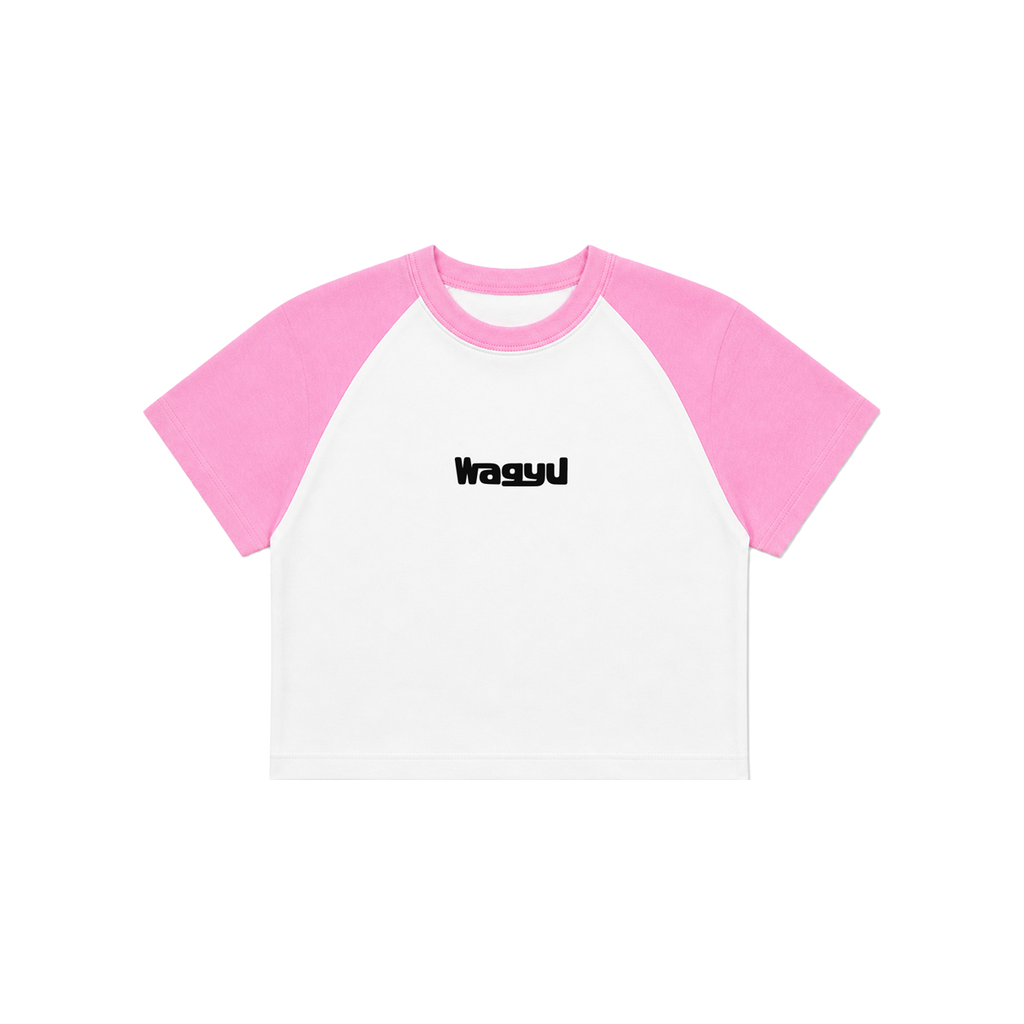 Pink Raglan Crop Top