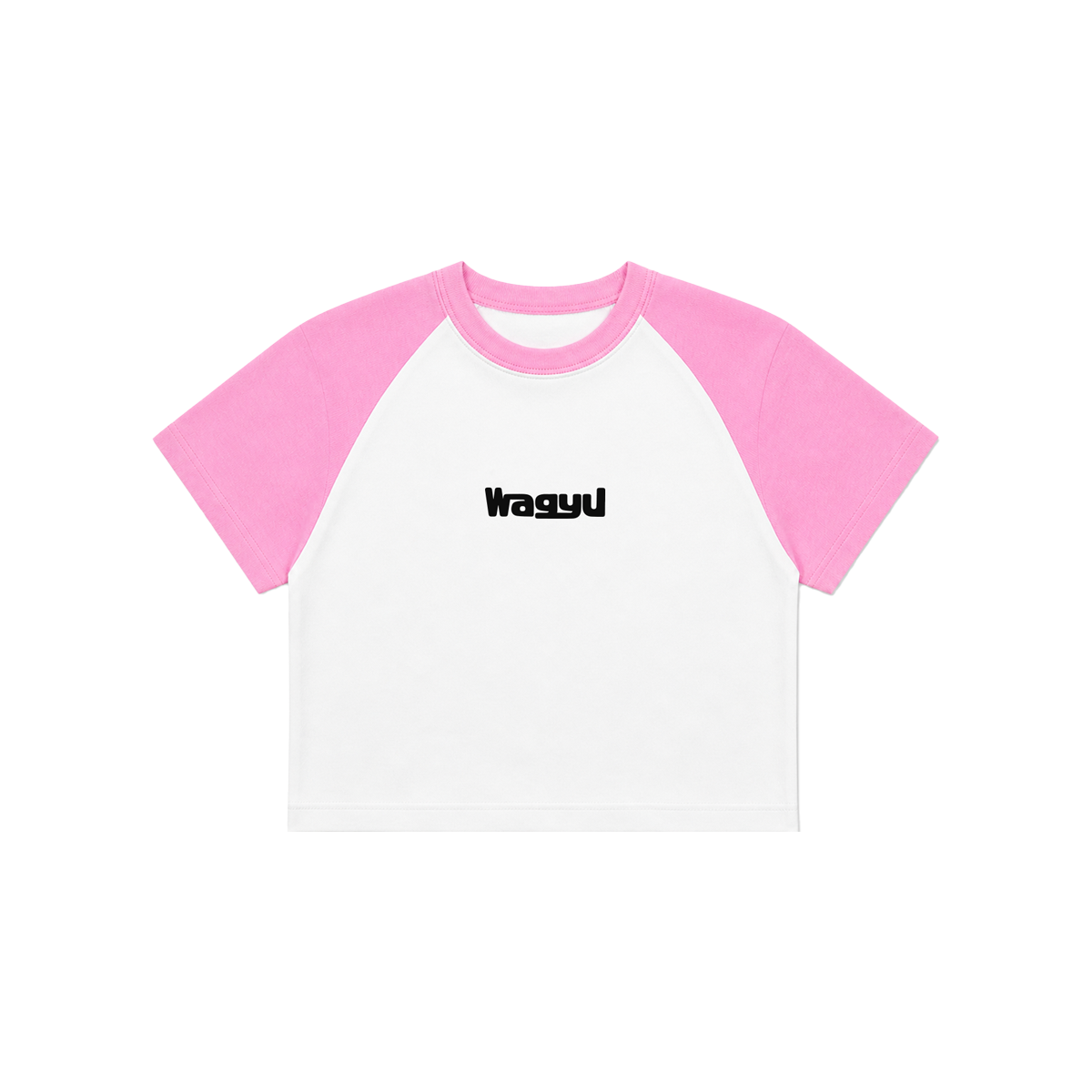 Pink Raglan Crop Top