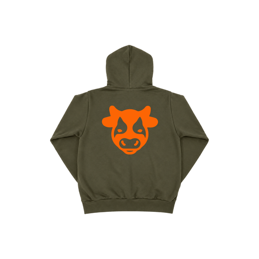 Basic Collegiate Logo Hoodie Olive