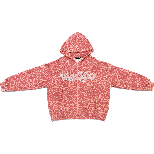 Wagyu & Caviar Camo Zip Up Red