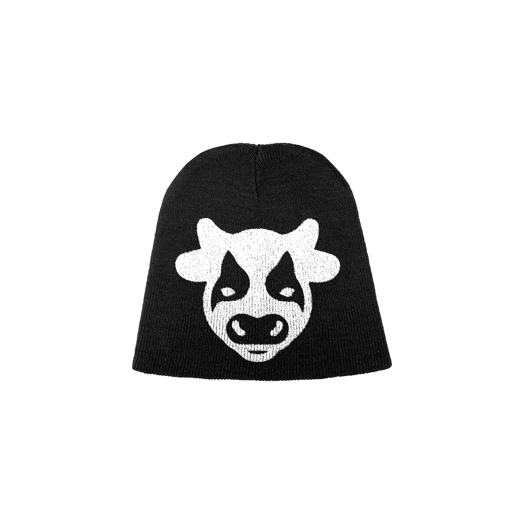 Aged* Basic Cow Beanie Black