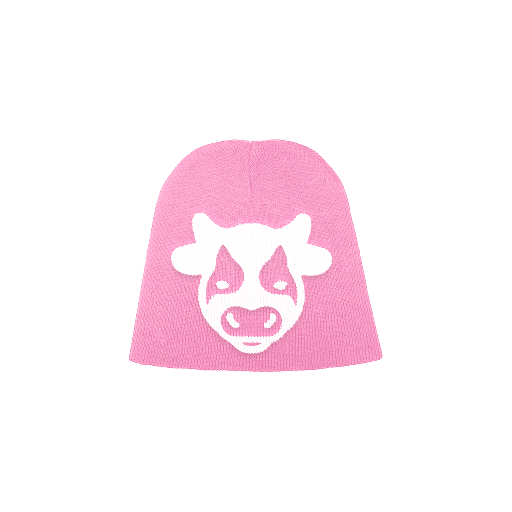 Aged* Basic Cow Beanie Pink
