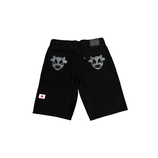Charcoal Logo Denim Shorts