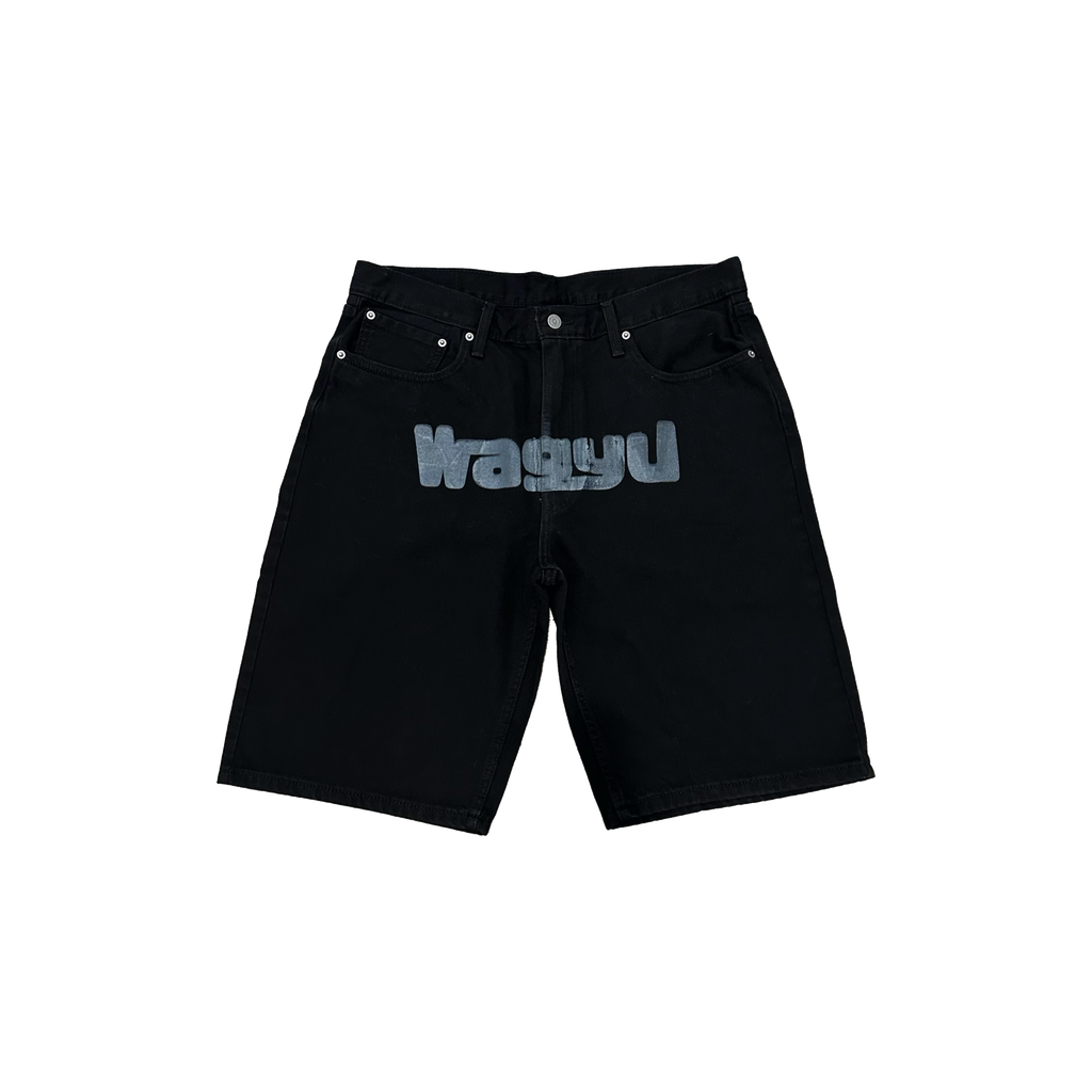 Charcoal Logo Denim Shorts