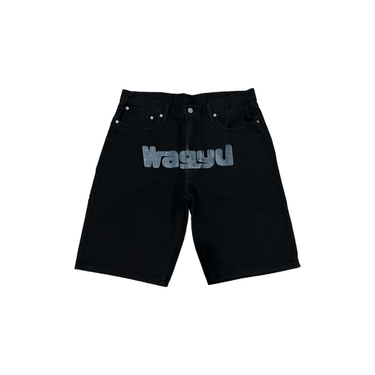 Charcoal Logo Denim Shorts