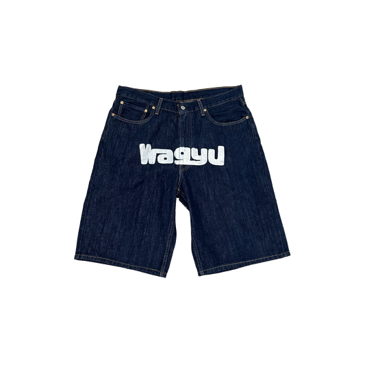 Mid Wash Logo Denim Shorts – Sir Wagyu