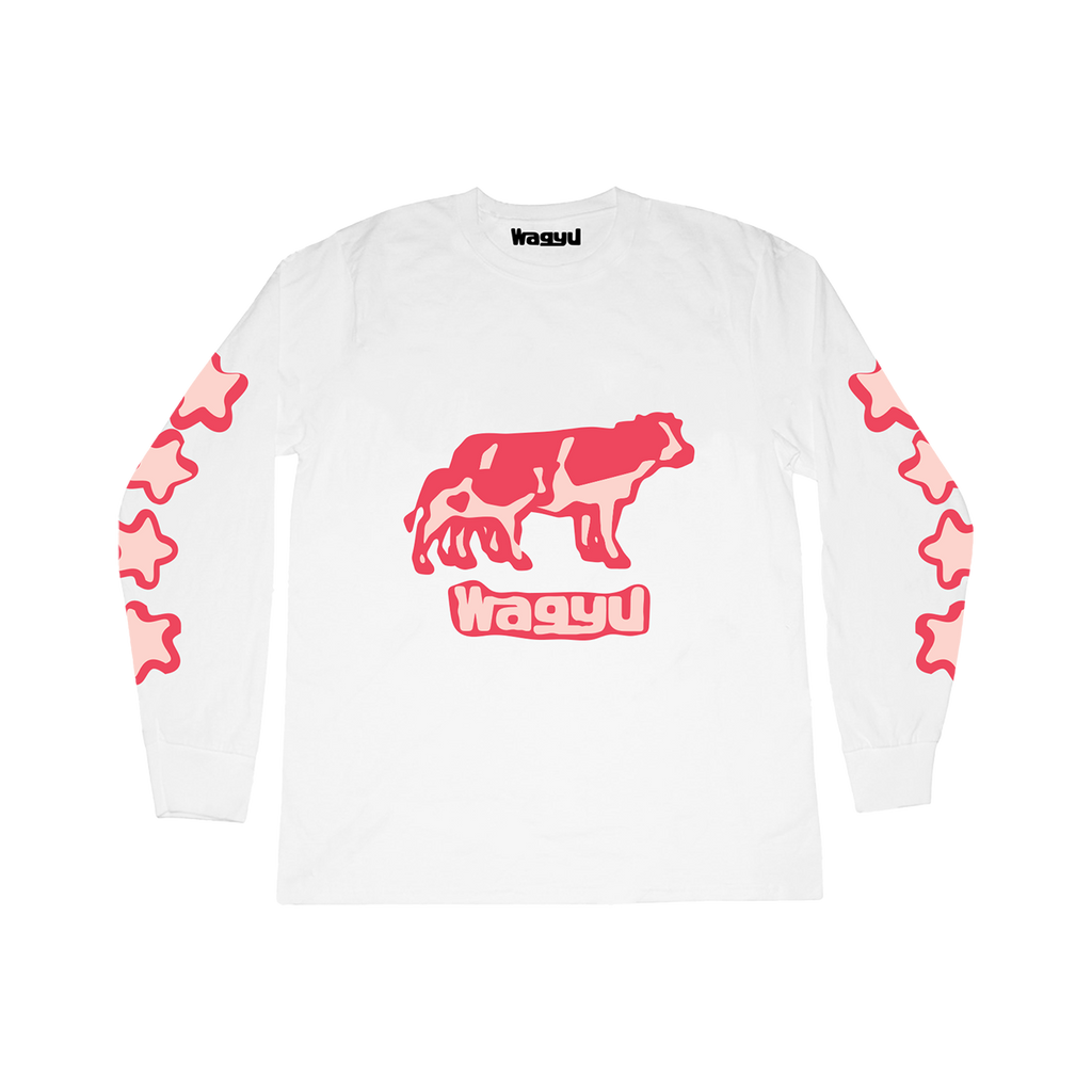 Sticker Logo L/S Tee Black
 White